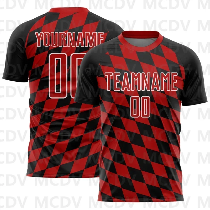 Custom Black Lakes Blue-White Hexagons Pattern Sublimation Soccer Uniform Jersey Personlized  and you name number T-Shirts