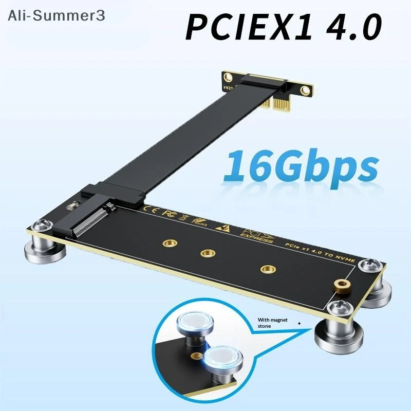 1Pcs M.2 NVMe SSD To X1 Support Desktop PC M.2 NVME To PCIe X1 X4 X8 X16 Riser Card Right Angle PCI Express Extension Cable