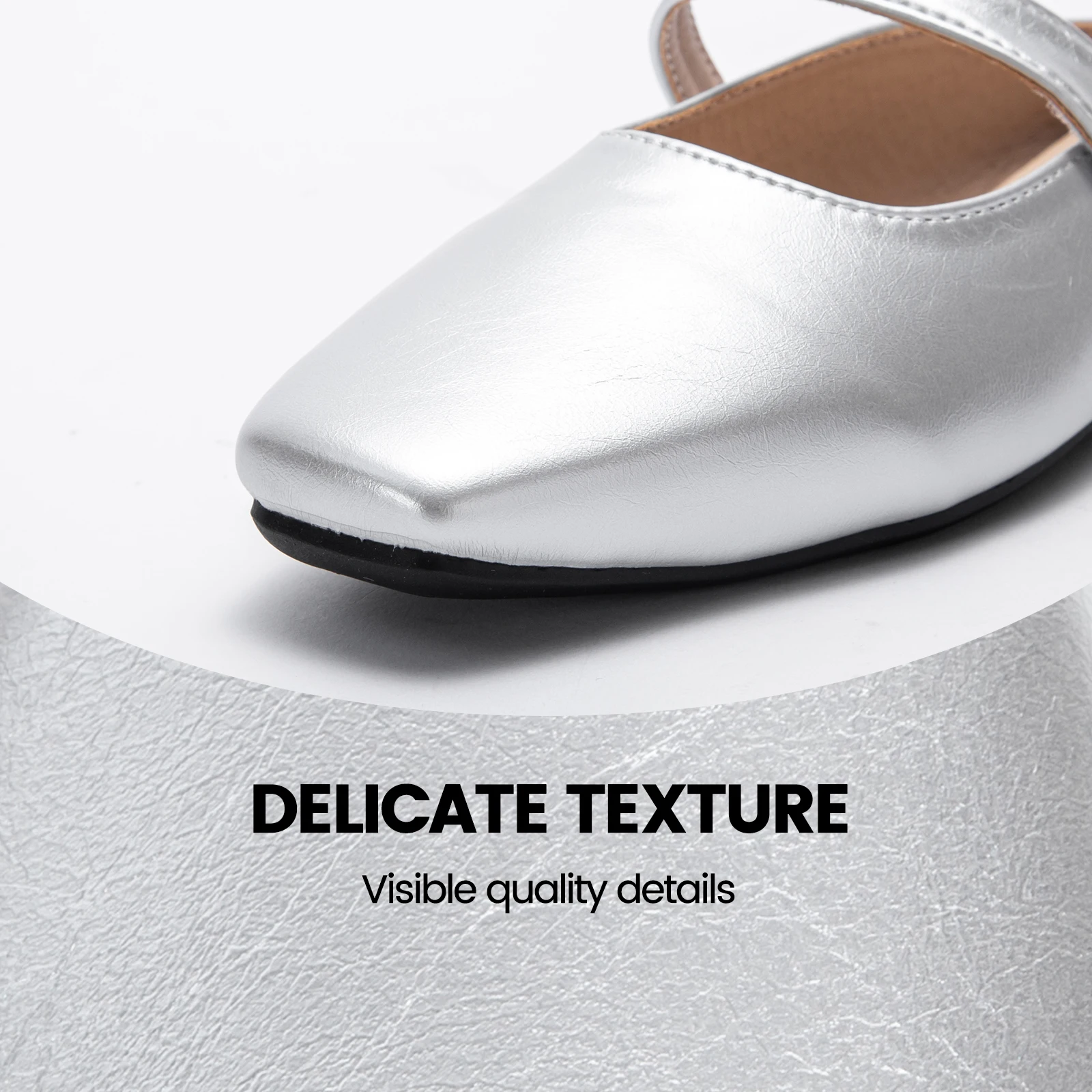 2024 Summer Women\'s Shoes Leather Loafers Flat Single Shoes Silver Shoes