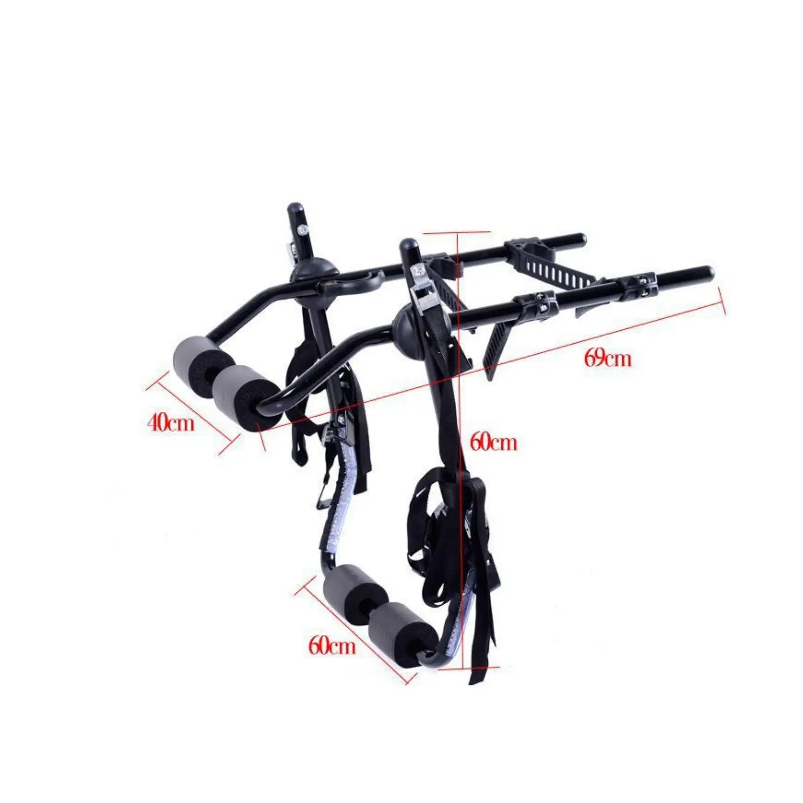 Bicycle Carrier Trunk Rack for Car 3 Bikes Universal Fit SUV Hatchback Sedan Heavy Duty Steel Build with Rubber Cradles Locking