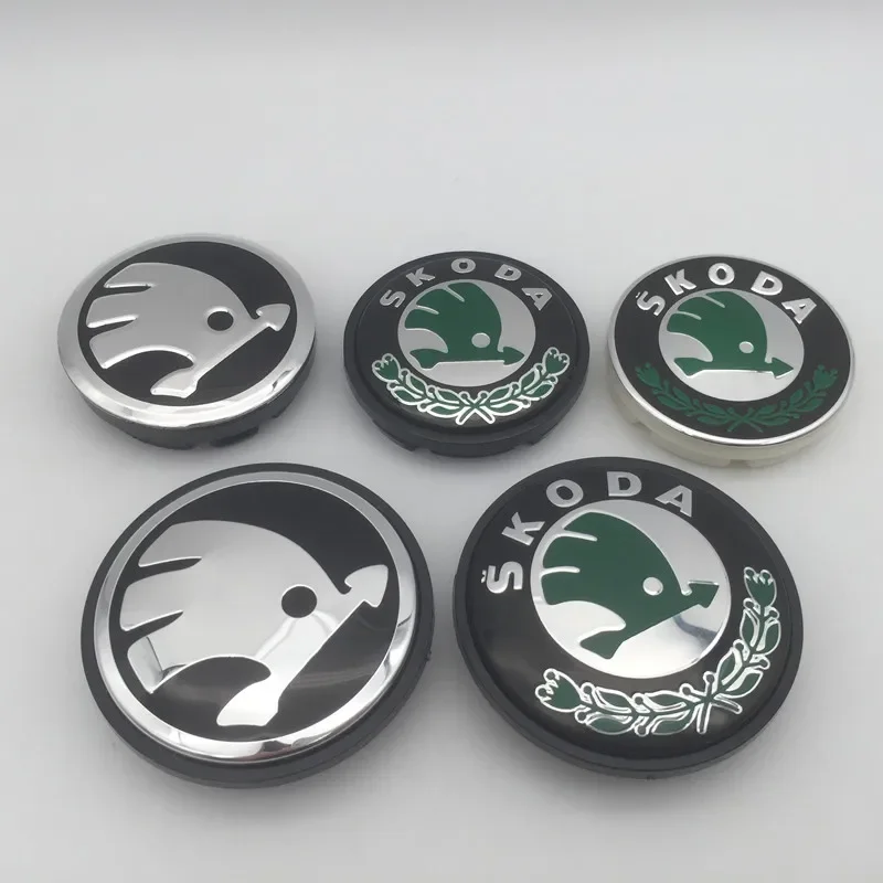 20pcs 3D 56mm 65mm For Skoda Car emblem Wheel hub Center Cap Badge covers sticker Decals Styling accessories
