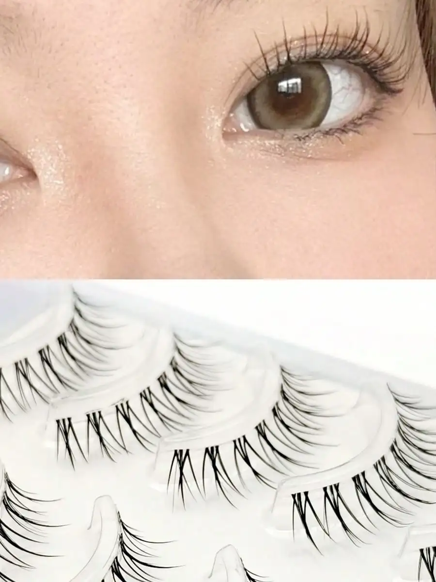 ขนตาปลอมน้ําหนักเบาพิเศษ 5 คู่, ขด C ขนาด 7-13 มม., แถบโปร่งใสดูเป็นธรรมชาติขนตาปลอมแบบใช้ซ้ําได้