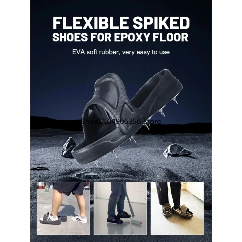 for 1 Pair Flexible Spiked Shoes for Epoxy Floor Coating Epoxy Paint Self-Leveling Cement EVA Soft Material Large Size
