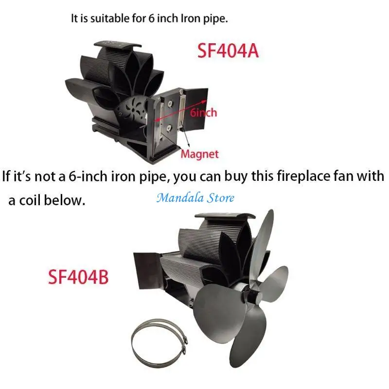 

U2JC Upgraded 4 Heat Powered Fan Quiet Efficient Fireplace Fan for Pellet Log Eco Friendly Larger