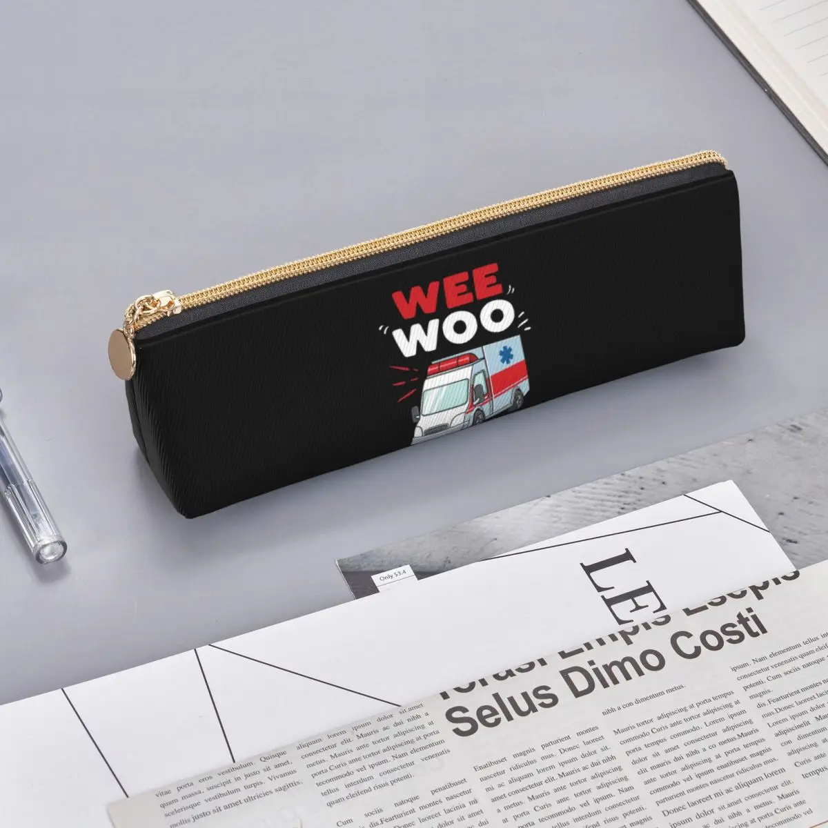 Wee Woo Ambulance Paramedic Emergency Medic Gift Pencil Case Pencil Pouch Storage Stationery Pen Box Pencil Bag for Boy Girl