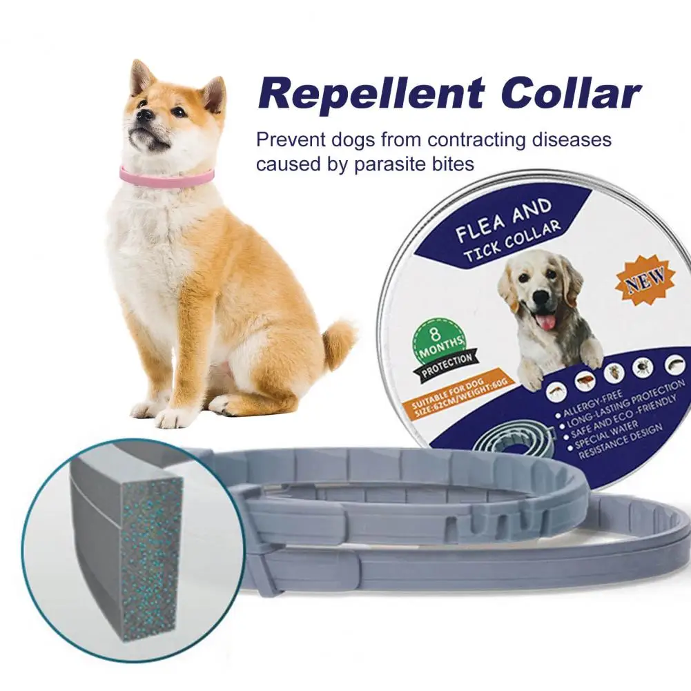 Anti-mosquito Collar Bite-resistant Flea Tick Collar Non-allergic Long-lasting Effect Repellent Collar Pet Accessories