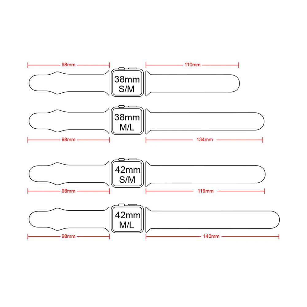 Pulseira de Silicone para Apple Watch, Pulseira Ultra para iWatch Series 3, 4, 5, 6, SE, 7, 8, pulseira iWatch, 38mm, 40mm, 41mm, 42mm, 44 milímetros, 45 milímetros, 49 milímetros