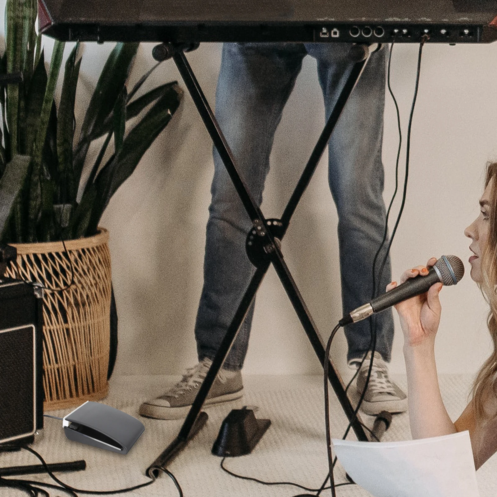 

Electric Drum Pedal Black Sturdy Design Upgraded Sound Effect Heavy Duty Piano Sustain Pedal For Digital Keyboard