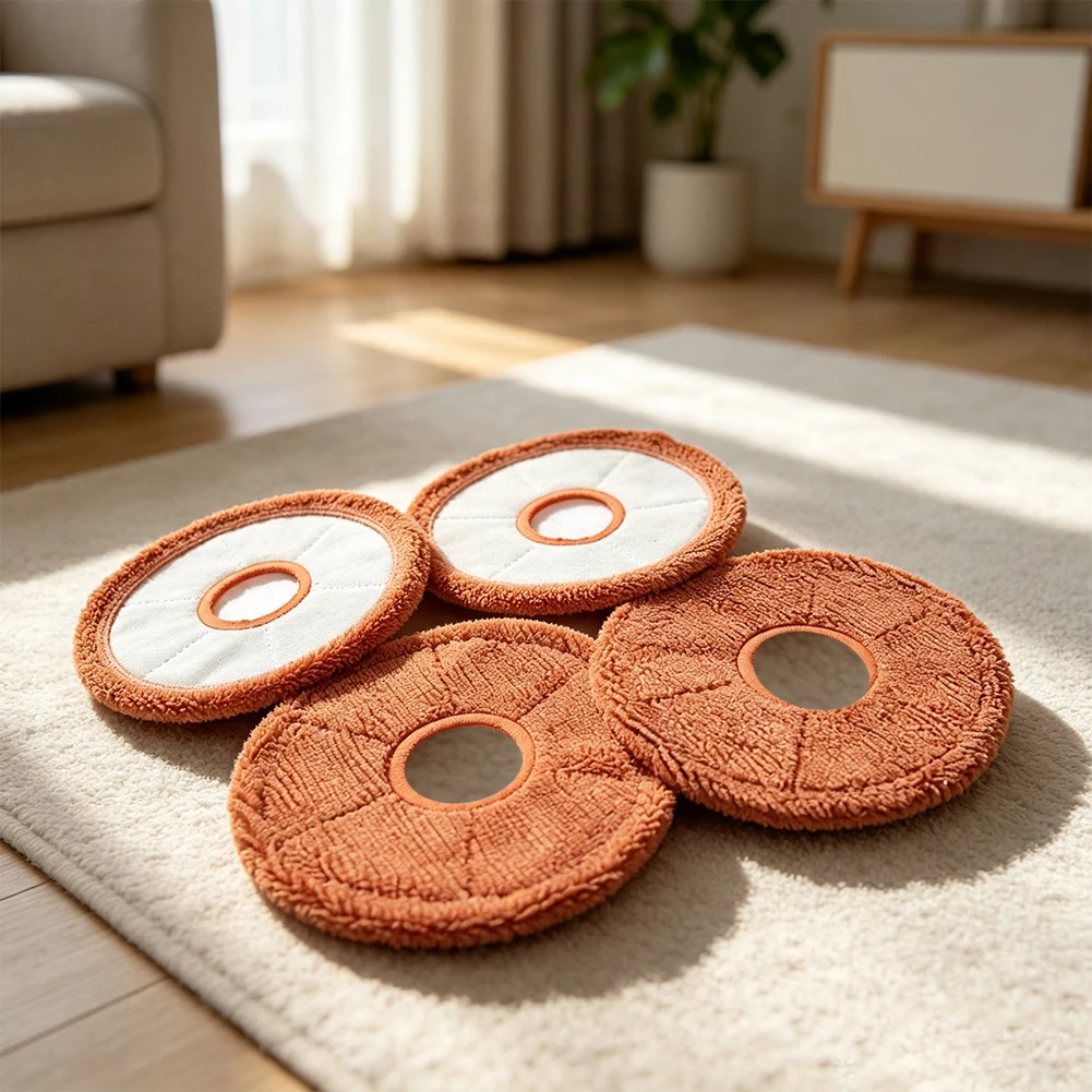 4Pcs Mop Pads Compatible For International Version Robot Vacuum Absorbent Replacement Cleaning Cloth Home Cleaning Spare Bedding