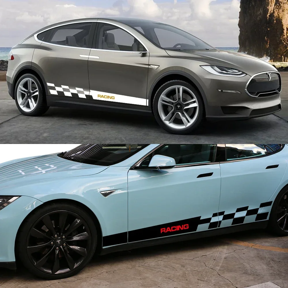 ل تسلا نموذج X 2012-2024 باب السيارة ملصقات جانبية مقاوم للماء الفينيل فيلم الشارات البلاستيكية السيارات التصميم الخارجي اكسسوارات السيارات