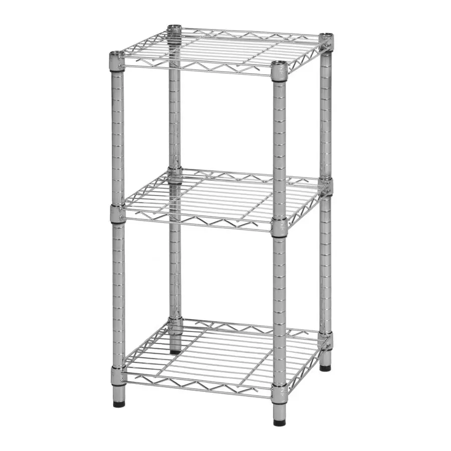 

3 Tier HeavyDuty Adjustable Shelves, Metal Storage Rack with 200lb Shelf Capacity, Chrome, 15 W x 14 L x 30 H