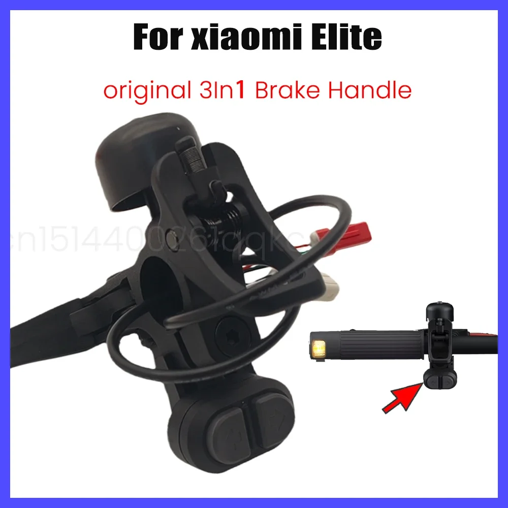 3in1 Brake Handle Bell with Turn Light Switch for Xiaomi Elite Electric Scooter Left Brake Lever signal Button Replacement Parts