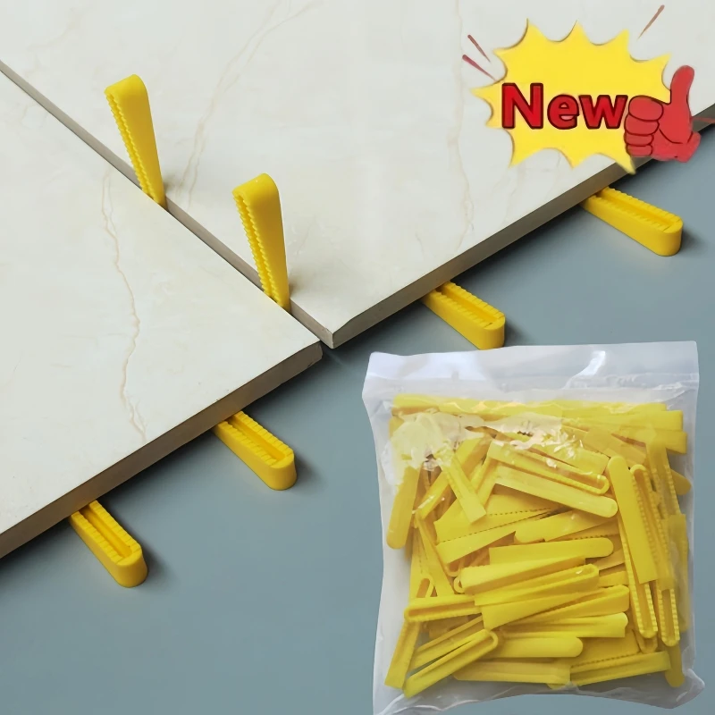 New 100pc Plastic Tile Wedge Spacers Reusable Leveling Positioning Clips Floor Locator Wall Ceramic Laying Construction Tool