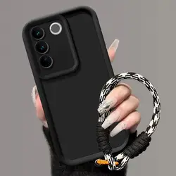 For vivo V27 Pro Case Vivo V27 Phone Case V25 V25E V23e V23 Pro V20Pro V11 V29 V30 V21 Cover Candy Bumper Anti loss hanging rope