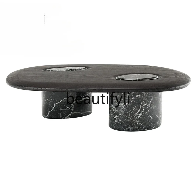 

yj5 Italian light luxury marble coffee table villa small apartment modern simple coffee table