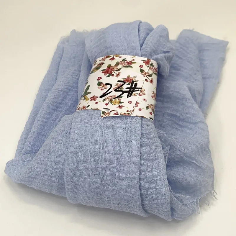 Casual Solid Wrinkled Women Scarf New Summer Girls Sunscreen Thin Scarves Soft Cotton Linen Shawl Foulard Lady Wrap Shawls - view 5