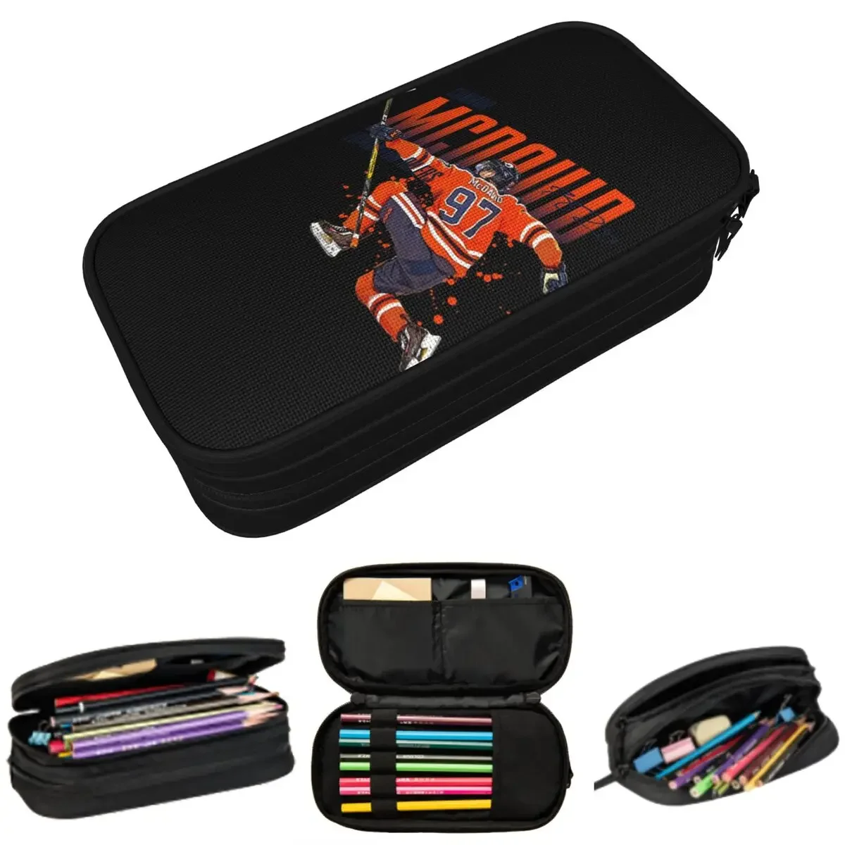 

Connor McDavid 97 For Edmonton Oilers Fans Pencil Cases Large Capacity Pen Bags Pen Box Pencil Pouch For Boys Girls Students