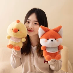 23CM Three Lovely Animal Plush Doll Cute Small Fox Chick Rabbit Toys Appease Accompany Toy Birthday Gifts