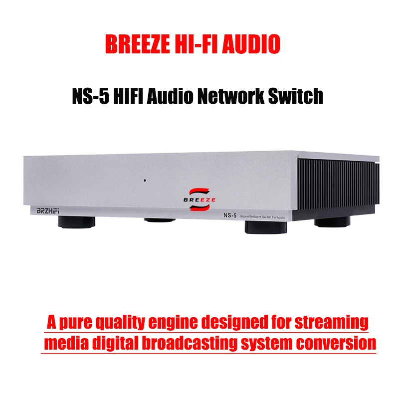 

BREEZE HIFI Audio Fever Gigabit Switch with Built in Wire OCXO Constant Temperature Crystal Clock NS-5 Optoelectronic Isolation
