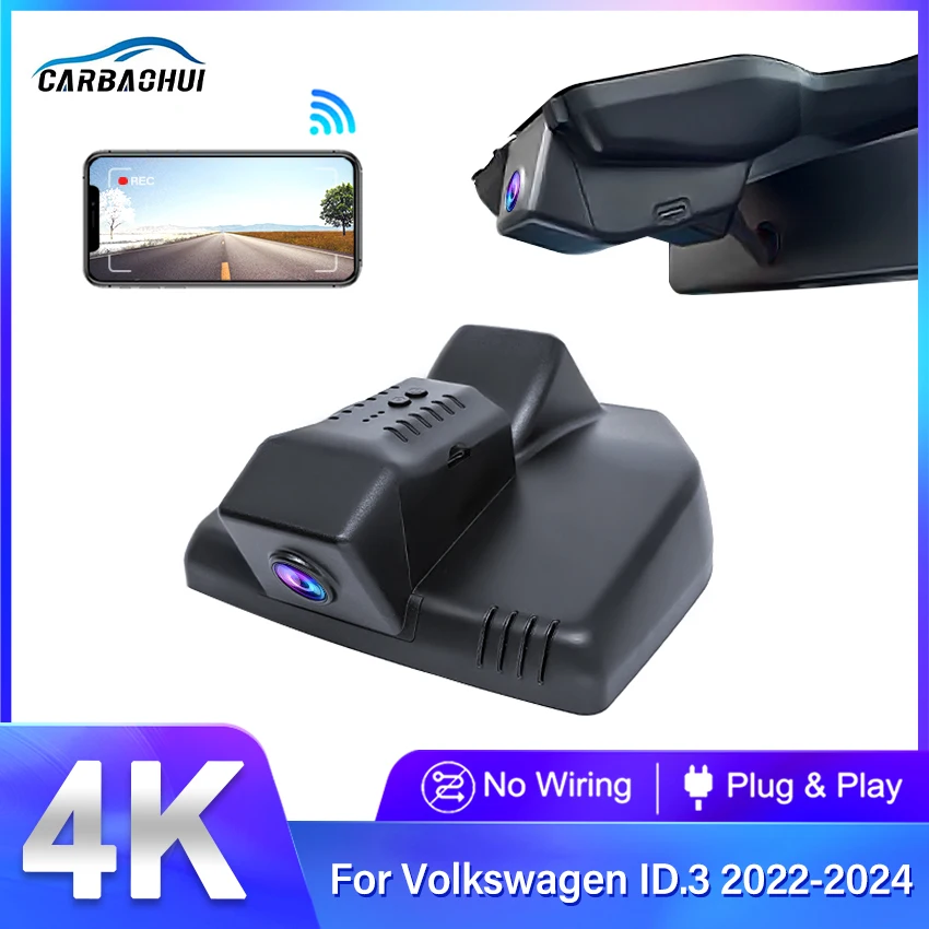 Dash Cam 4K for VW Volkswagen ID.3 ID3 ID 3 2024 2023 2022,Plug and Play Dashcam for Cupra Born,Car Accessories