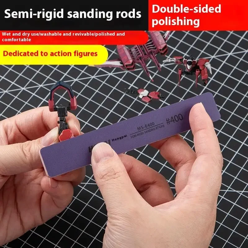 6Pcs MS-E400-1500 Semi-rigid Sanding Sticks Plastic Model Polishing Rod For DIY Assembling Model Build Tools