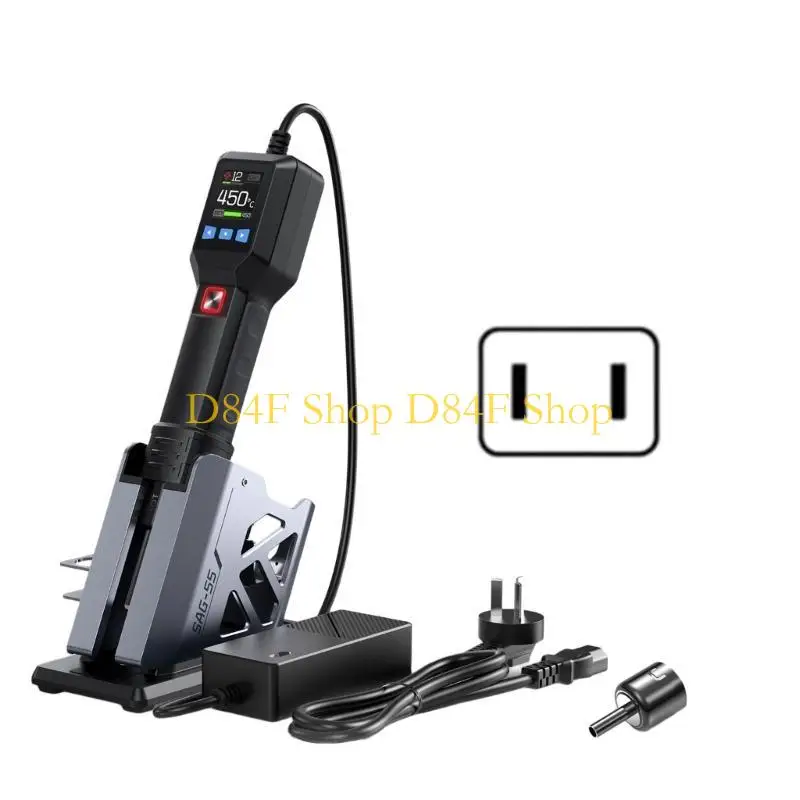 D84F Portable Hot Air Blower 550W Hair Dryer with LCD Digital Display Soldering Welding Rework Station Desoldering Equipment
