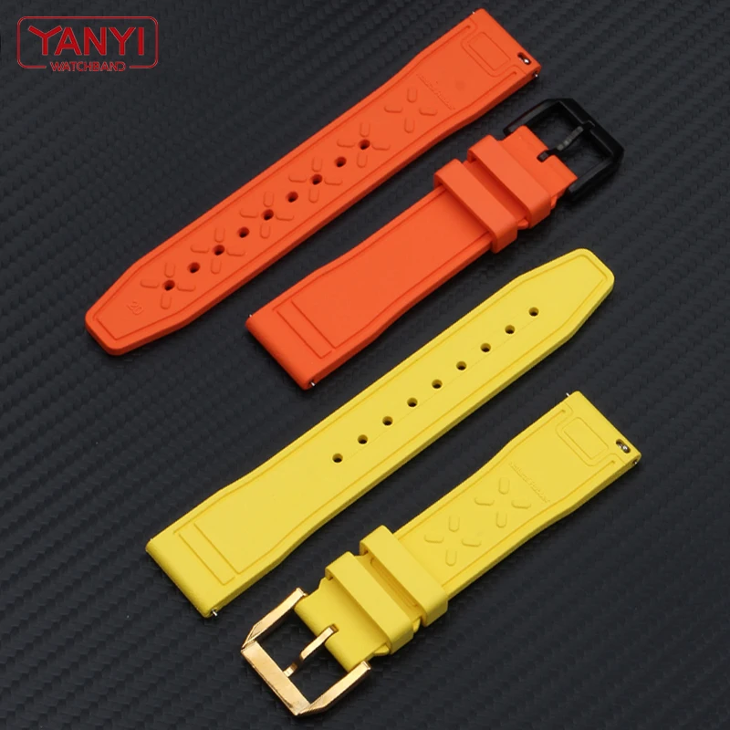 Fluororubber FKM Watchband for iwc watch Strap Big Pilot Portofino TOP GUN 171820 Waterproof Rubber Watch Band 20mm 21mm 22mm