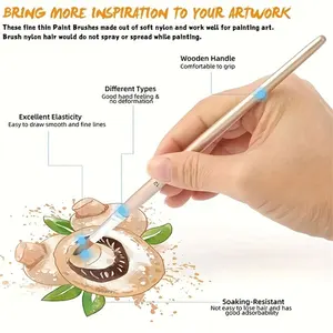 Professional Paint Brushes Set, Round Pointed Tip, Nylon Hair, Acrylic Artist Brush, Watercolor, Oil Painting, Body, 12PCS 8 Main Sales Brush Watercolor - №5