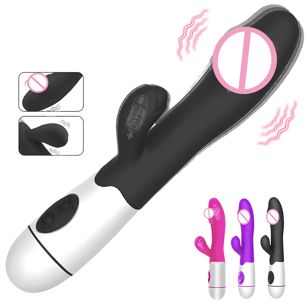 Rabbit Vibrator for Women Vagina G-Spot Vibrator Clit Nipples Stimulator Female Masturbation Battery Powered Sex Toys for Women