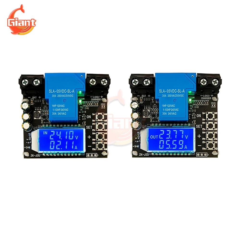 DC6-60V 30A Battery Charging Control Module Digital Voltmeter Battery level Indicator Battery Capacity Tester Protection Board