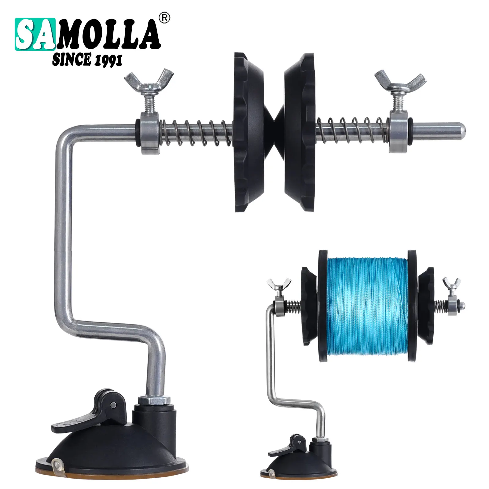 Fishing Line Spooler Winder Machine Vacuum Clamp Fishing Reel Line Spool Spooler System Vertical Curved Sea Carp Fishing