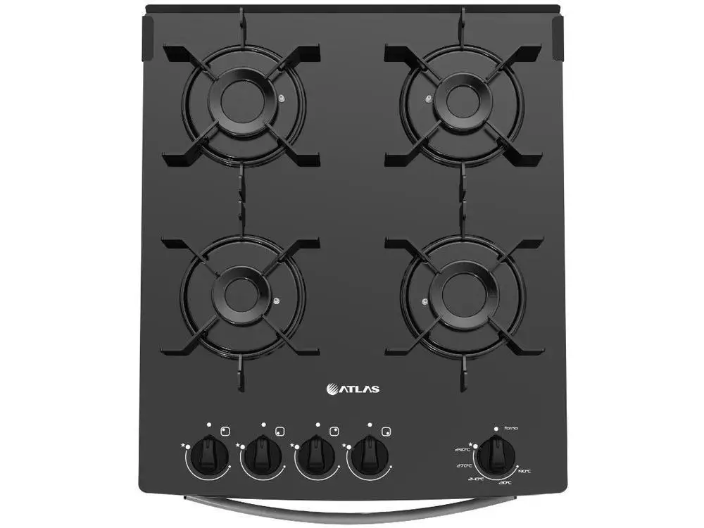 سطح طاولة من الزجاج الأسود ، موناكو ، 4 موقد