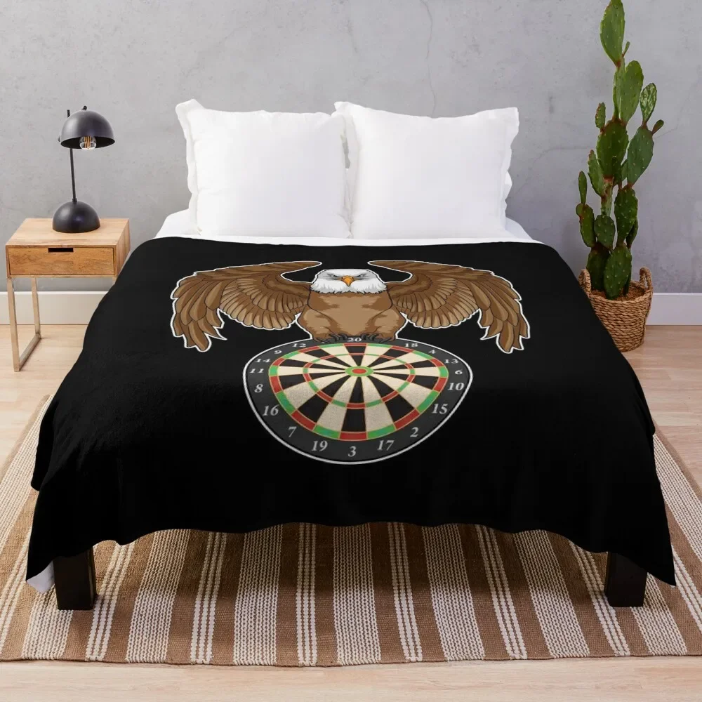 

Eagle at Darts with Dartboard Throw Blanket Warm Accent Blanket for Living Room Decoration