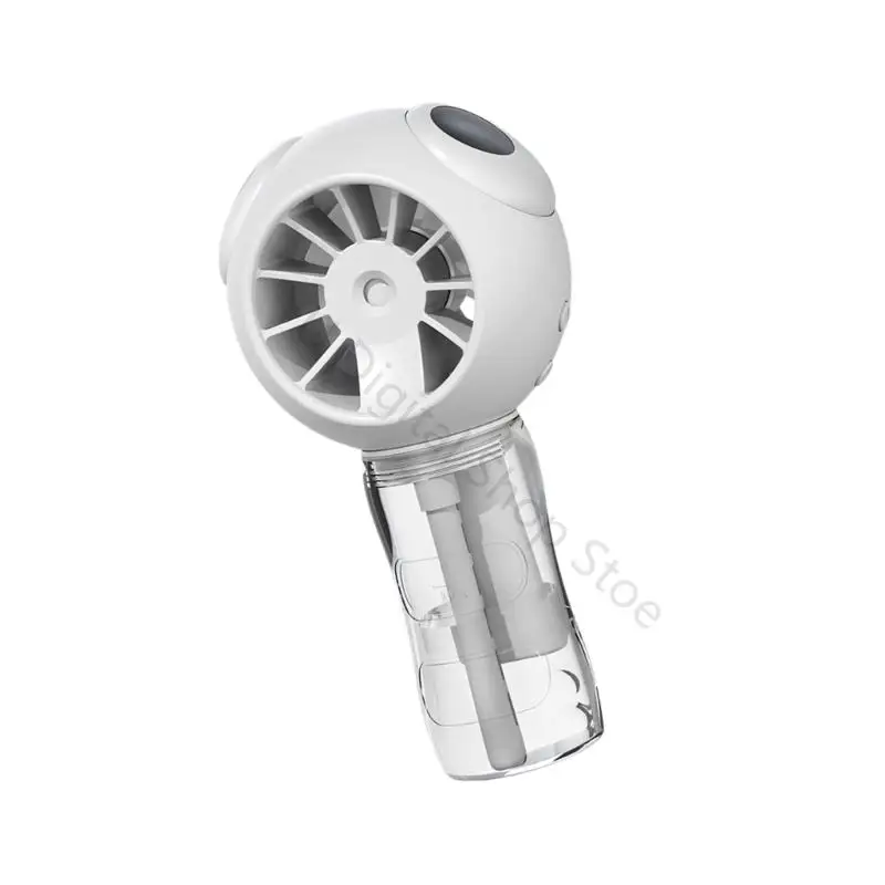 96BA Portable Handheld Cooling Fan with Clear Water Charging Port, and Four Speed Cooling for Desk and Travel Use