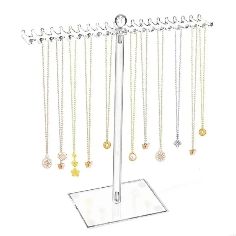 

Clear Acrylic Necklace Bracelet Holder Hanging Chain and Bangles Organizers Display Stand for Jewelry Storage Solution