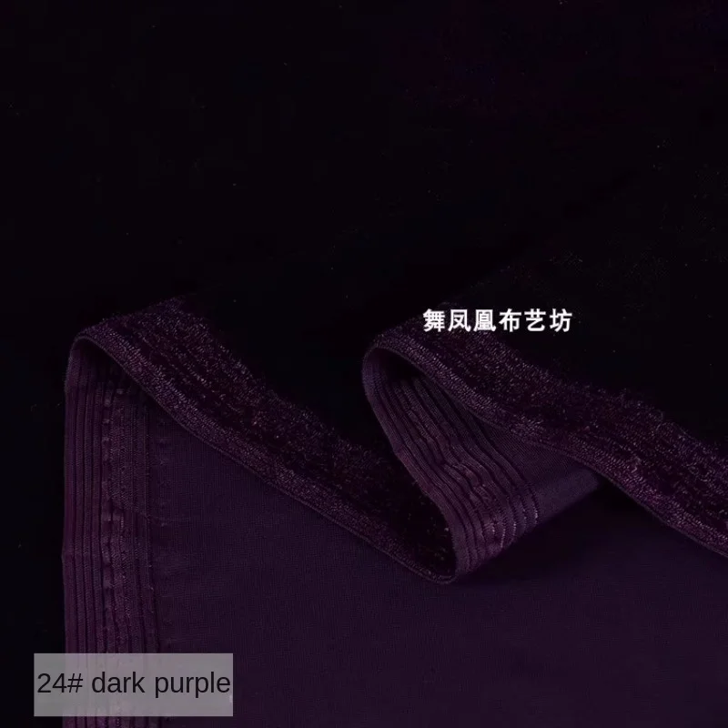 Dark Purple Velvet Fabric Four Sided Elastic Tight Single Side High Set Dress Cloth Apparel Sewing By Meters Diy Material