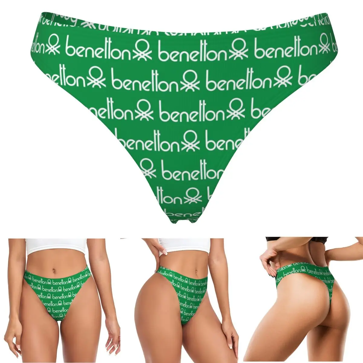 Tangas personalizadas United Colors Of Benetton, transpirables, elásticas, cómodas para mujer.