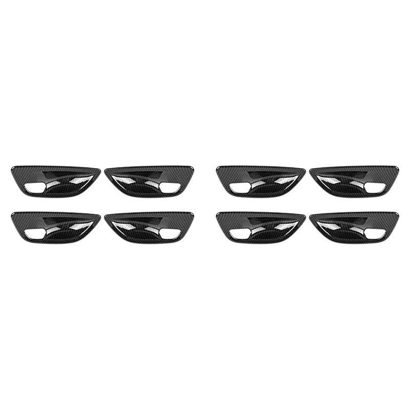 

8Pcs Carbon Fiber Interior Door Handle Bowl Cover Trim For BMW 5 Series F10 2011-2016