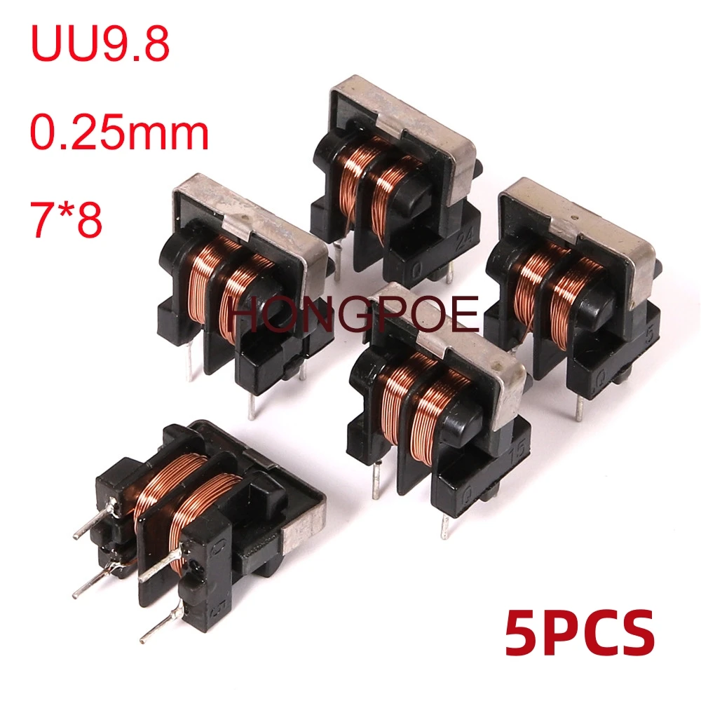 5PCS UU9.8 UF9.8 UU Common Mode Choke Inductor 7~10mH For Filter Inductance Pitch 7*8mm Copper Wire