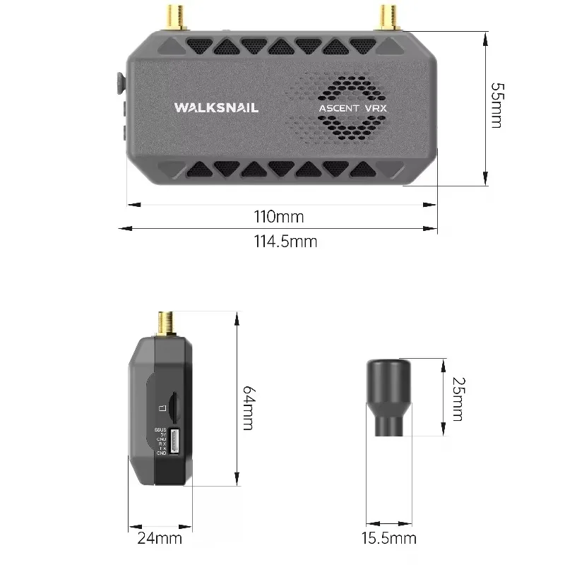 SmCpCaddxFPV Walksnail Ascent VRX Unit. Next-gen Digital FPV Video Receiver For Ultra-clear, Low-latency Drone Video.
