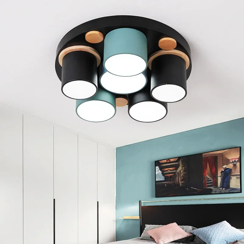 Nordic modern minimalist creative round LED ceiling lamp factory direct sales living room bedroom macaron lamp  MJ1113