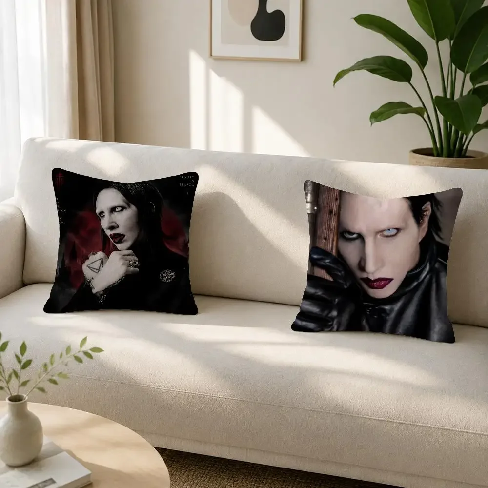 Singer Marilyn Manson One Assassination Under God Cushion Cover Soft Plus Fluffy Throw Pillow Cases for Sofa Bedroom Home Decor