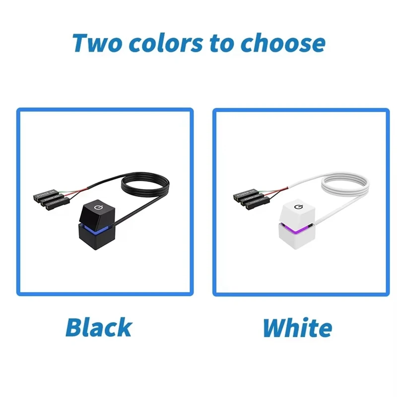 Top-Computer Desktop Switch Colorful LED PC Motherboard External Start Power On/Off Button Extension Cable For Office