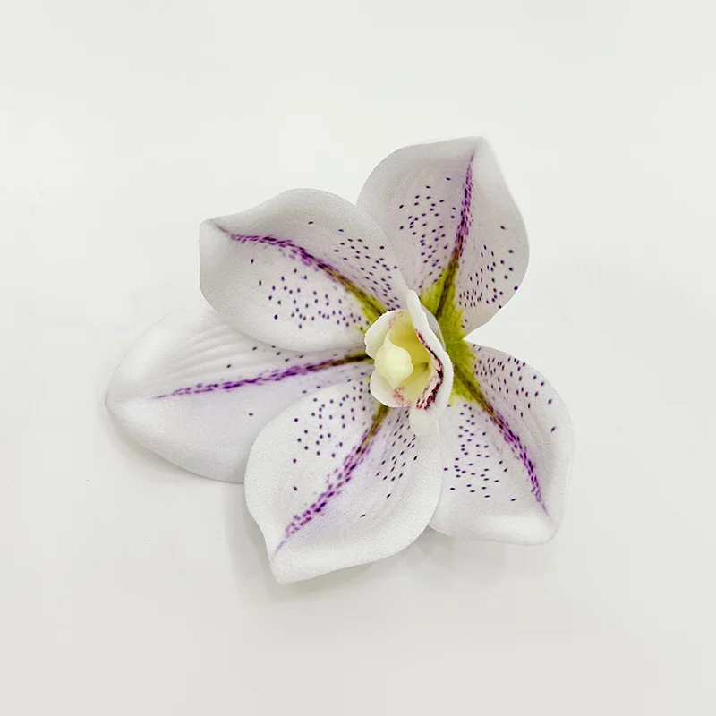 30 Stück Künstliche Silikon-Baumwoll-Cymbidium-Blütenköpfe DIY Geschenkbox Hochzeitsdekoration Blumenarrangement Geburtstagsfeier Heim-Orchideen – Detail 9