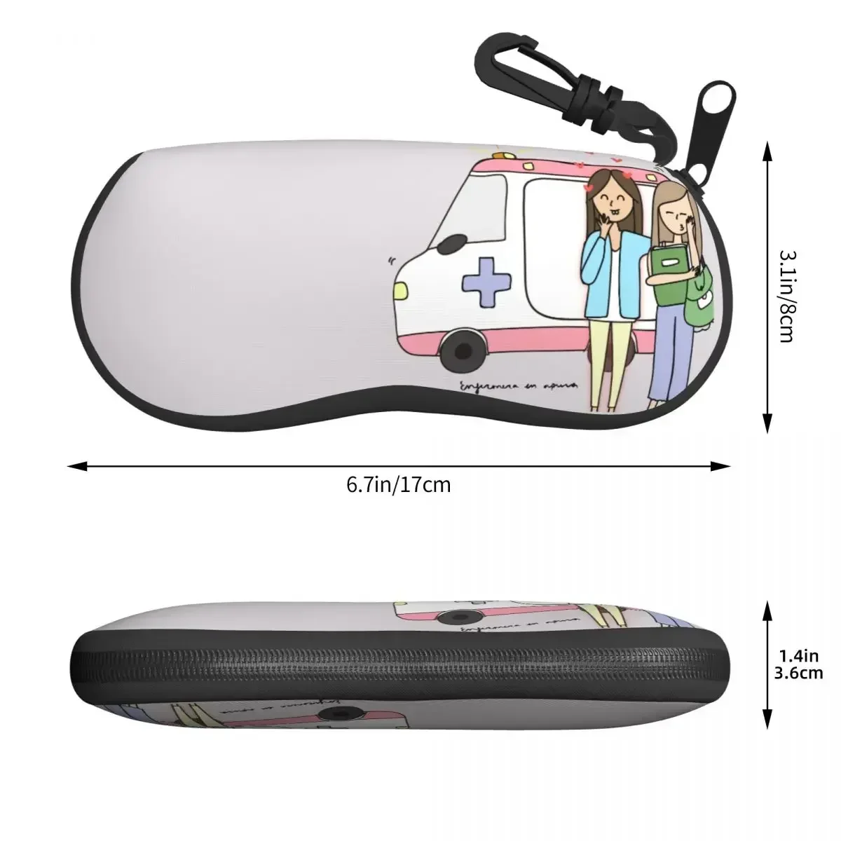 Custom Funny Cartoon Nurse Shell Glasses Case Unisex Cool Health Care Nursing Doctors Eyeglasses Case Sunglasses Protector Box