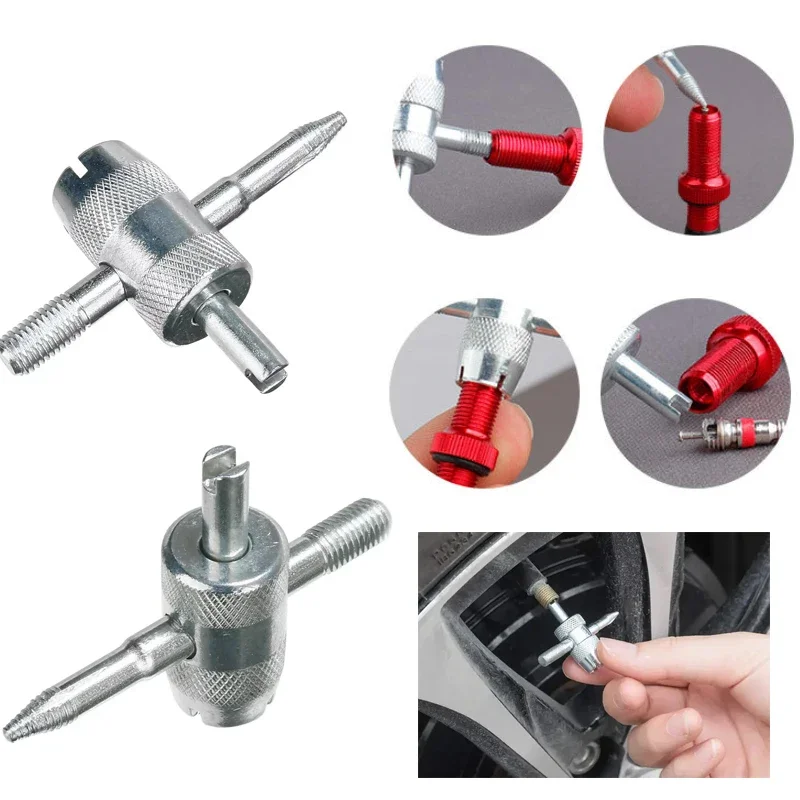 4 in 1 Tyre Removal Tools Valve Core Removal Tools Valve Drivers Wrenches Tube Pullers Car Tyre Repair Parts Car Accessories