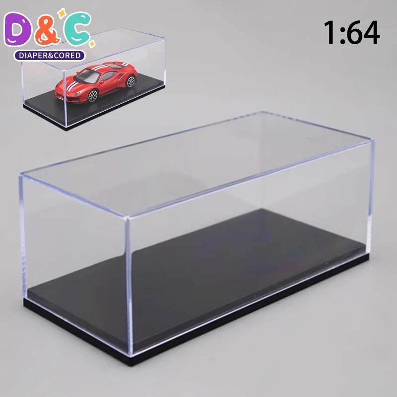 1Pcs 1:64 Car Model Display Box Transparent Protective Case Acrylic Dust Hard Cover Storage Holder