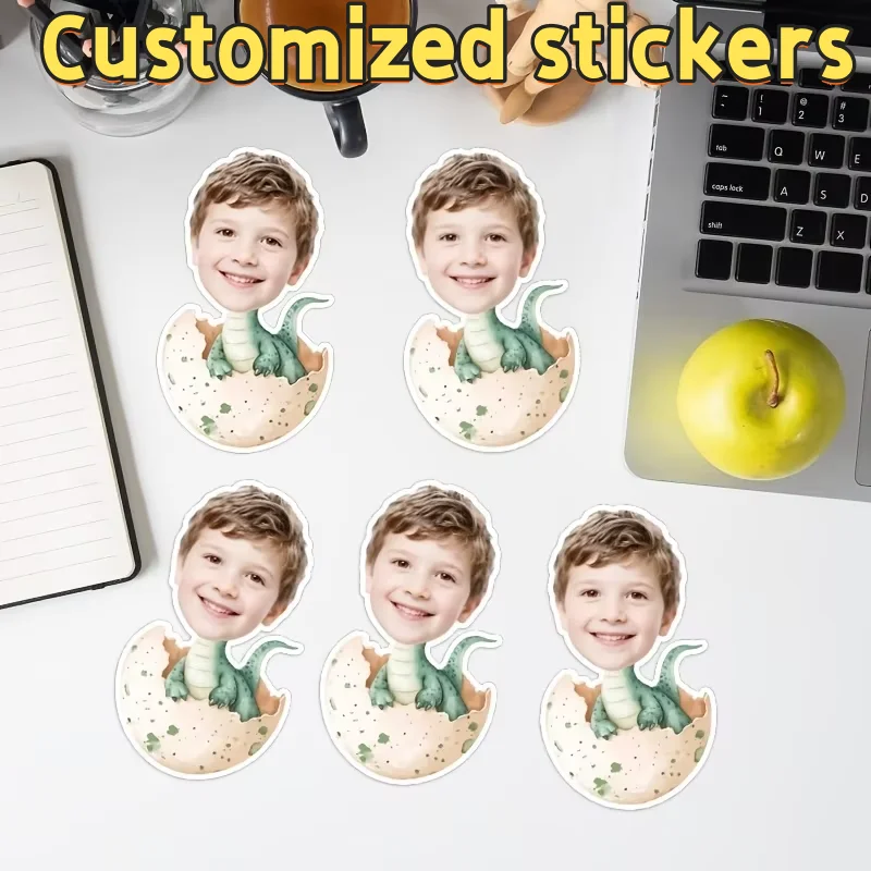 

Personalized Portrait Hatching Baby Dinosaur Easter Stickers For Gift Tags Greeting Cards Wrapping Easter Birthday Party Decor