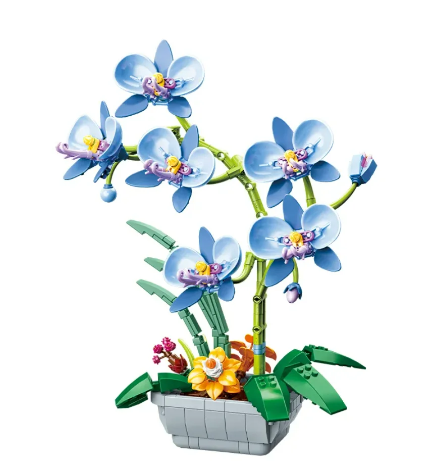 Get Your Orchid Building Blocks, Eternal Flower Model, Bouquets Toy Bricks for Girls, Plants for Home Decoration