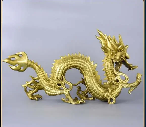 large HOME OFFICE Company SHOP Efficacious Money Drawing thriving business Lucky Royal Dragon FENG SHUI art mascot copper statue